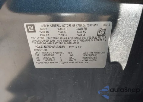 2017 GMC Terrain Sle-1 from USA, damaged, VIN 2GKALMEK2H6183079